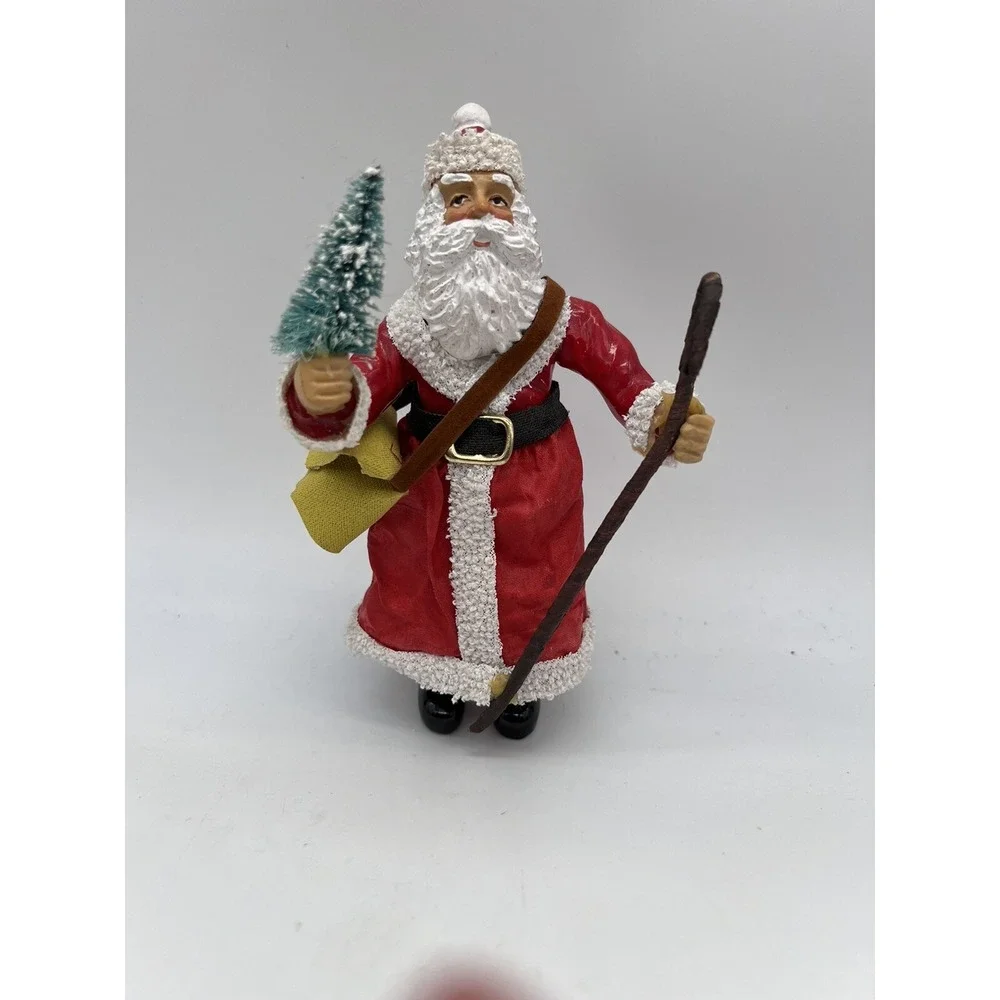 Clothtique Santa Christmas Tree Staff Satchel 6.5